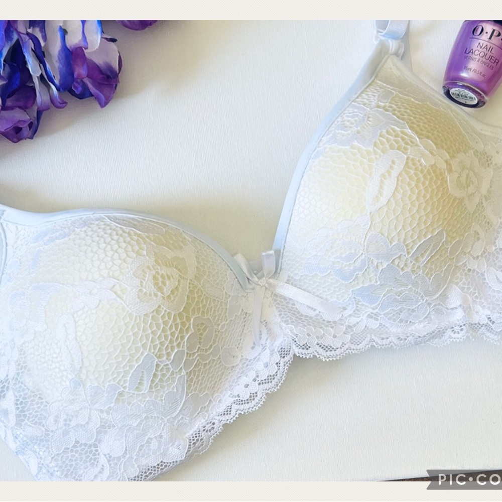 New Sexy Soft White Lace Bra Size 34B - Picture 10 of 11
